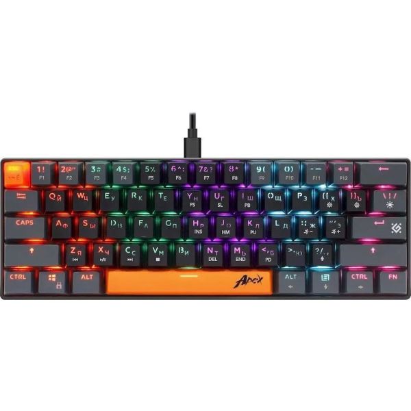 Клавиатура проводная Defender Apex GK-002 USB, проводная, серый 45003