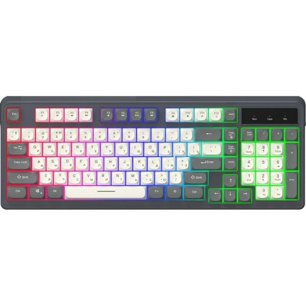 Клавиатура проводная Oklick 731G USB, проводная, серый/белый